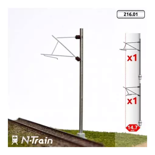 2 H-poles with bracket | 25 kV-S MAFEN 21601 - Scale N 1/160