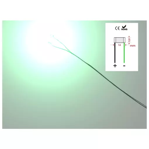 10 leds vertes pré-câblé - Mafen 060303 - Échelle universelle