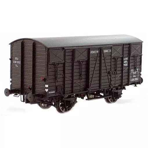 Brown boxcar type OCEM 19 KKww - LS Models 30374 - SNCF - HO 1/87