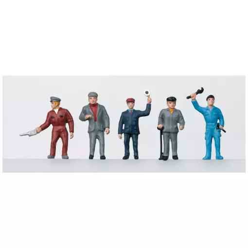Set 3 personnages "Personnel ferroviaire" Marklin 56405 - I : 1/32 - EP III / IV