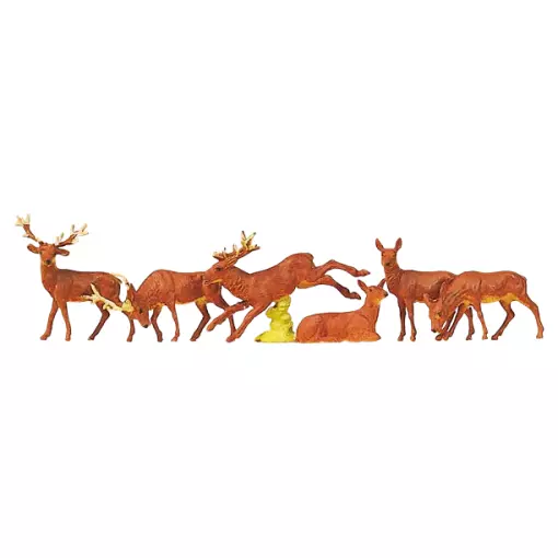 Lot de 6 cerfs - Preiser 10179 - HO 1/87 