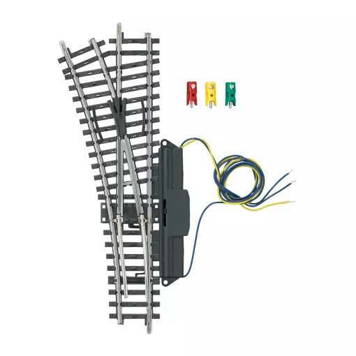 Aiguillage électrique à gauche non ballasté - MARKLIN 2262 - HO 1/87 - Code 83 - Voie K - Longueur 168.9 mm