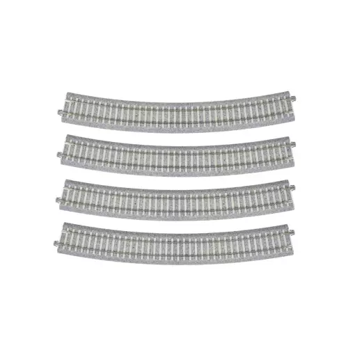 4 rails courbes Unitrack (R790-22.5PC) CS 22,5 degrés - Kato 2-251 - HO 1/87
