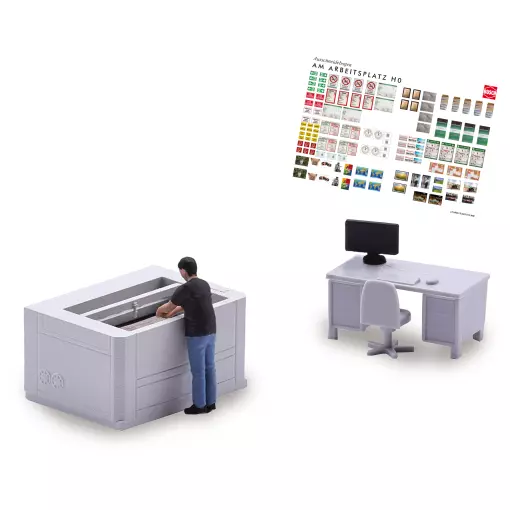 Machine laser - Coffret d'action scénette - Busch 79904 - HO 1/87 