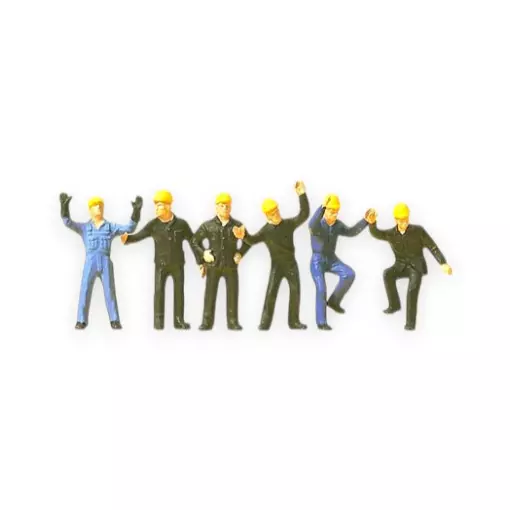 Set of 6 Railway Employees - Preiser 14105 - HO 1/87