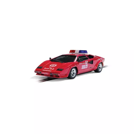 Voiture Analogique - Lamborghini Countach - Véhicule de Sécurité du GP de Monaco 1983 - Scalextric CH4329 - Super Slot - Echelle I 1/32