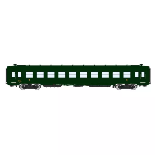 Une voiture DEV AO B10 U52 vert 306 - REE MODELES VB390 SNCF - HO 1/87 - Ep III