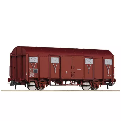 Freight wagon / boxcar - brown - ROCO 76602 - HO 1/87 - SNCF - DC