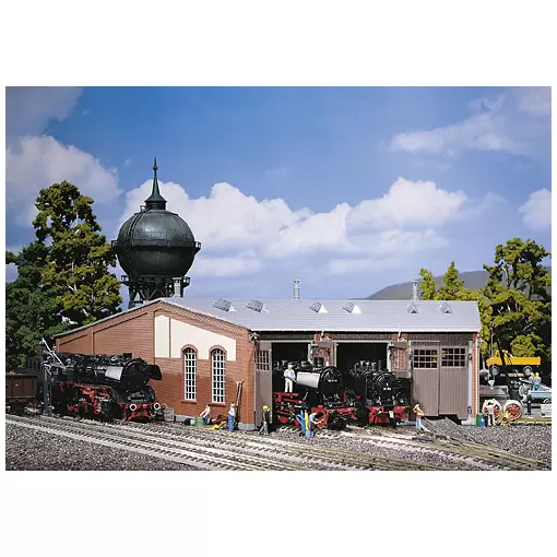 Locomotive roundhouse with 3 bays (long version)