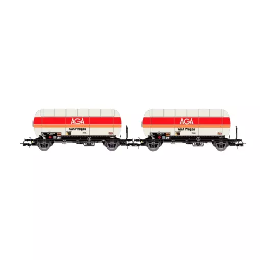 Coffret de 2 Wagons Gaziers AGA Progas - JOUEF HJ6289 - HO 1/87 - SNCF - EP IV