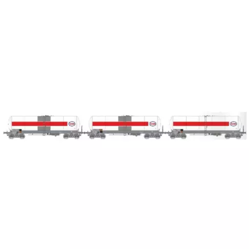 Set de 3 wagons citernes ANF "ESSO" - REE WB937 - SNCF - HO 1/87 - EP IV
