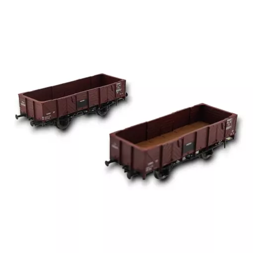 Wagons tombereau de la PLM en acier avec 4 portes HO 1/87e