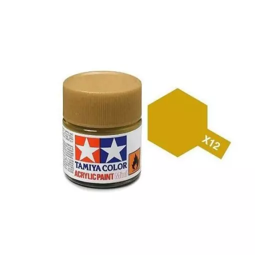 Peinture acrylique en pot - Or Métallisé Brillant X12 - TAMIYA 81512 - 10 mL