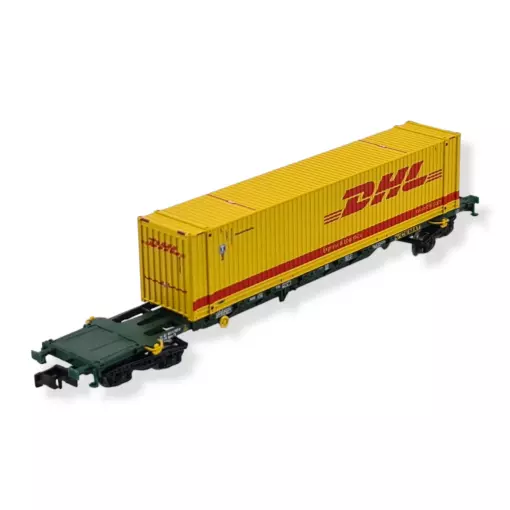 Wagon porte-conteneur 60' "DHL" vert Arnold HN6588 CEMAT- N 1/160 - EP VI