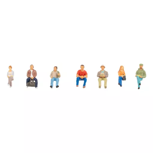 Set of 7 seated figures, adults Faller 151662 - HO : 1/87