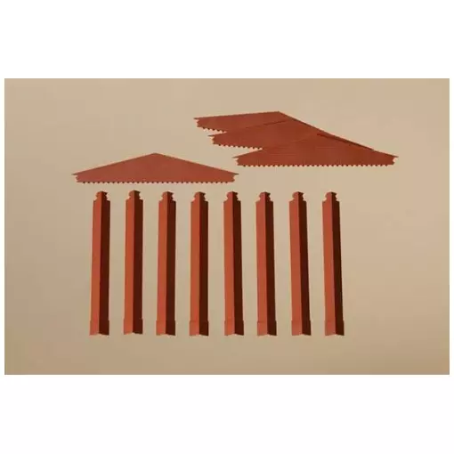 Red AUHAGEN 80400 gables and corner pillars - Scale HO 1/87