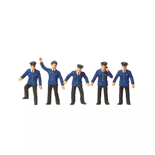 Set of 5 DB PREISER 10012 signal box personnel - HO 1/87