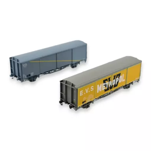 Set wagons couvert EVS Hs Trains160 16034 - N 1/160 - SNCF - Ep IV