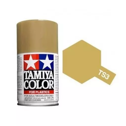 Peinture acrylique en spray - Jaune Sombre Mat TS3 - Tamiya 85003 - 100ml