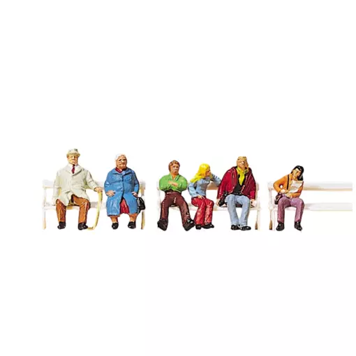 Pack de 3 Couples sur bancs | Figurine | PREISER 10027 | HO : 1/87