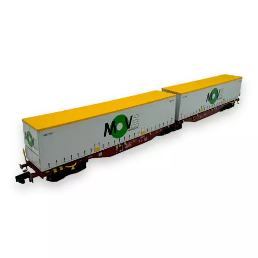 Container wagon Sggmrss 90 Touax - Ree Models NW-209 - N 1/160 - SNCF - Ep V/VI - 2R