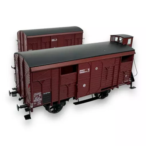 Set of 2 PLM 20T REE Covered wagons Models WB696 - HO 1/87 - SNCF - EP II