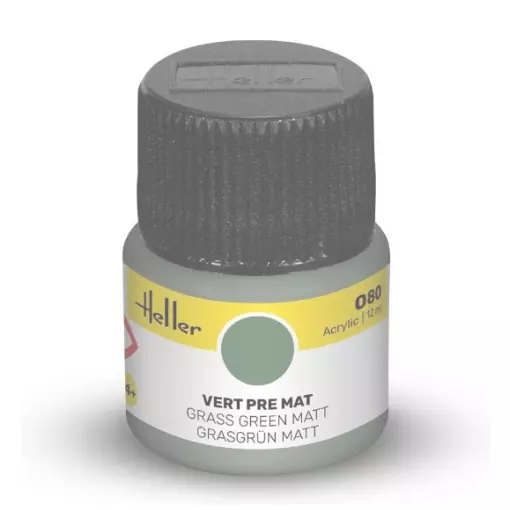 Peinture Acrylique 080 - Vert Pré Mat - Heller 9080 - 12ML 