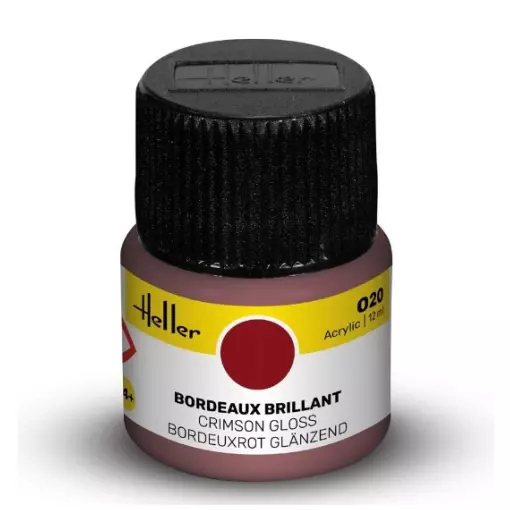 Peinture Acrylique 020 - Bordeaux Brillant - Heller 9020 - 12ML