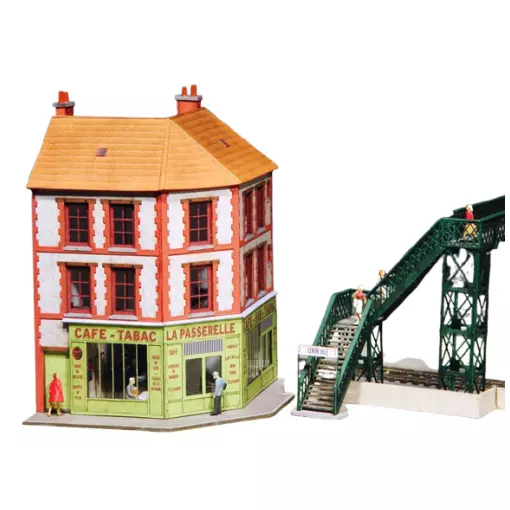 Immeuble d’angle à 90° (Café - Bar - Tabac) - Régions et Compagnies VIL019 - HO 1/87 