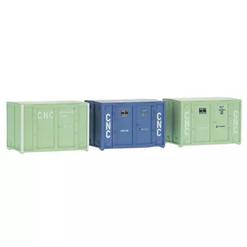 Set von 3 Containern Rahmen 72 CNC - REE Modelle XB035 - HO 1/87