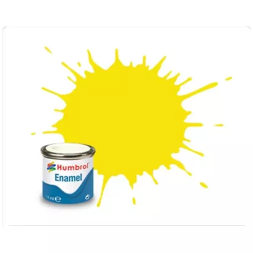 Peinture cellulosique couleur Jaune Citron Mat N°99 - Humbrol AA1095- 14 mL