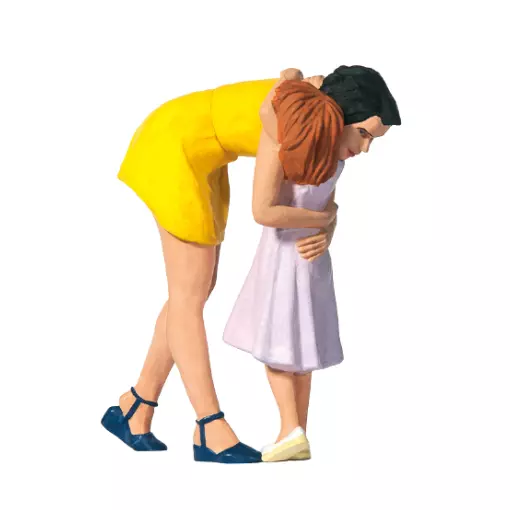Conjunto de 2 figuras abrazadas de una mujer y una niña Preiser 44942 - G : 1/22.5