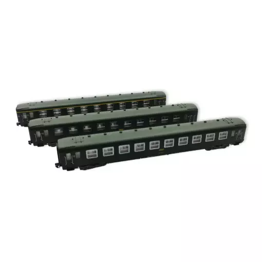 Set of 3 DEV AO Arnold passenger carriages HN4385 - N 1/160 - SNCF - EP IV