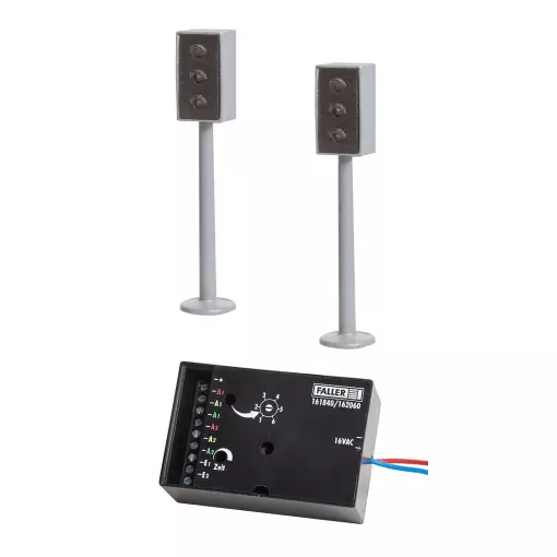 2 feux de circulation à LED avec électronique - Faller 162060 - N 1/160