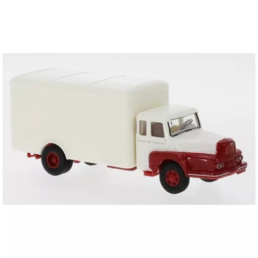 Camion UNIC Izoard tôlé blanc et rouge - SAI 2950 - HO 1/87