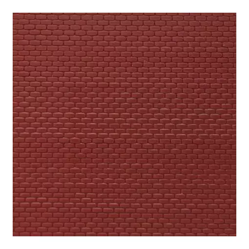 Plaque Plastique Mur Briques Rouge - AUHAGEN 52412 - HO : 1/87 