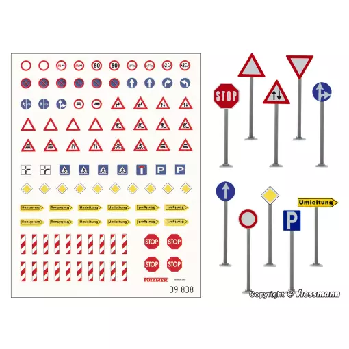 Coffret déco Panneaux de signalisation - Vollmer 45160 - HO 1/87 