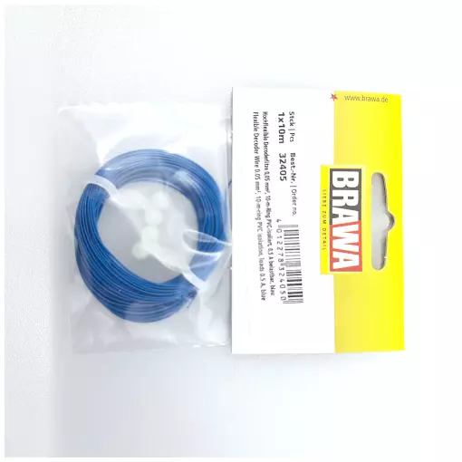 Bobine de fil de câblage Bleu - Brawa 32405 - 10 mètres - 0.05 mm² - HO / N