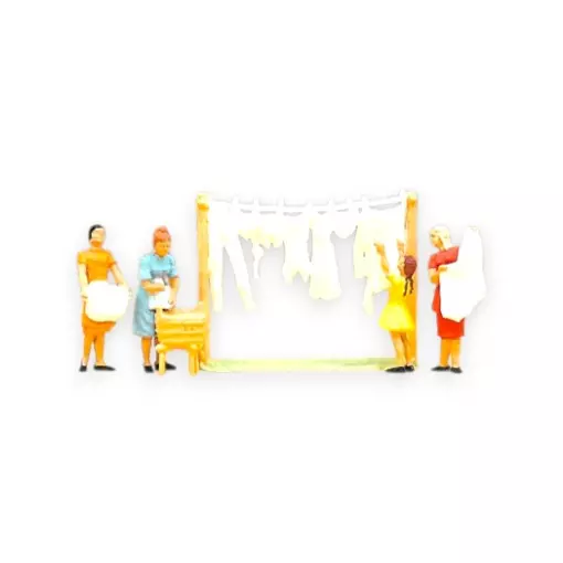 Women hanging out the washing