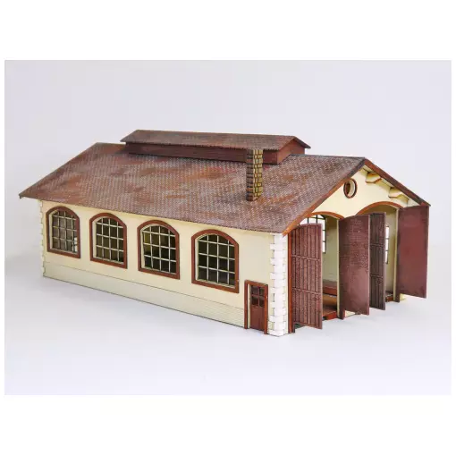 Warehouse for 2 locomotives - Modelism wood 105002 - HO 1/87 - 270x150x100mm