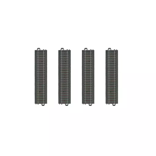 Coffret de 4 rails droits ballastés - Marklin 20172 - HO 1/87 - Code 83 - Voie C - 3R - Longueur 171.7 mm