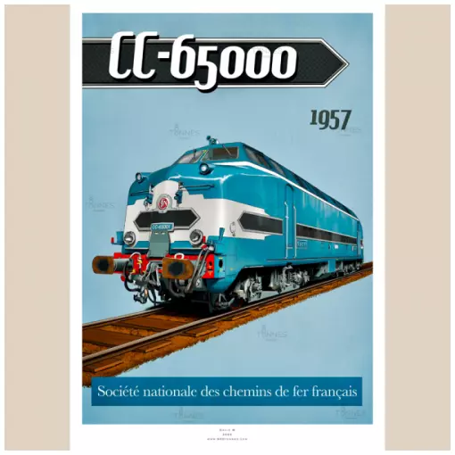 Poster CC 65000 - 1955 -800Tonnes 9TTC65000 SNCF - A2 42.0x59.4 cm