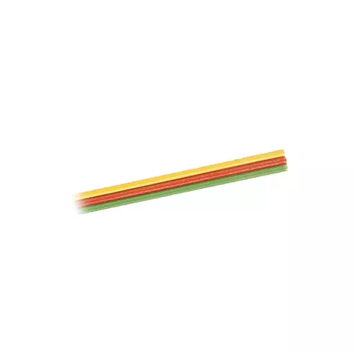 Bobine câble plat Jaune Rouge Vert - Brawa 3174 - 5 mètres - 0.14 mm² - HO / N