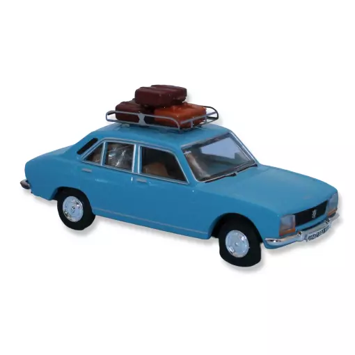 Voiture Peugeot 504 SAI 1824 - HO : 1/87 - livrée bleu canard