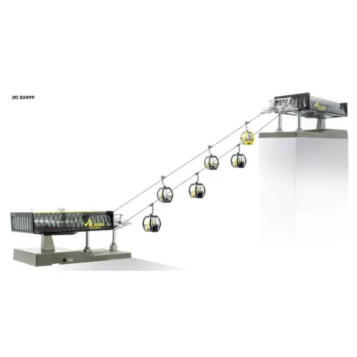 Juego de 2 estaciones de teleférico Jägerndorfer JC82499 "Planai" - HO 1/87