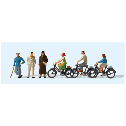 Passants et cyclistes - Preiser 12484 - HO 1/87