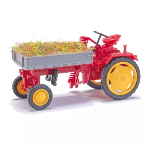 RS09 tractor and platform loaded with hay Busch 210005002 - HO 1/87