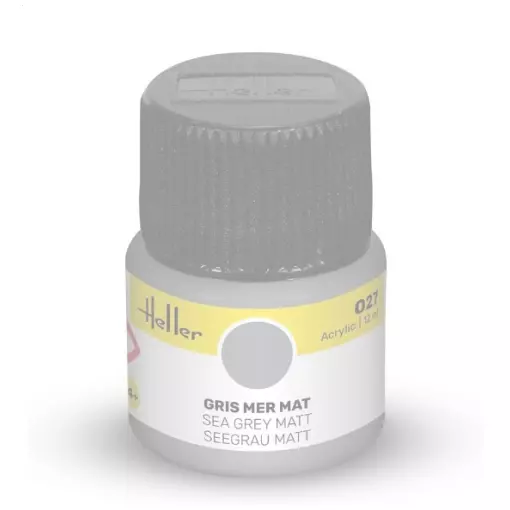 Peinture Acrylique 027 - Gris Mer Mat - Heller 9027 - 12ML