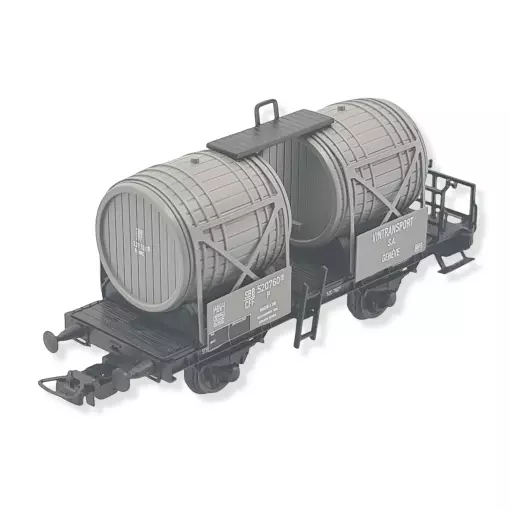 Vagón cisterna doble barril de vino TILLIG BAHN 76791 - CFF - HO 1/87 - EP III