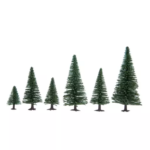 Pack of 25 Noch 26820 fir trees - HO / TT - Height 50 to 140 mm